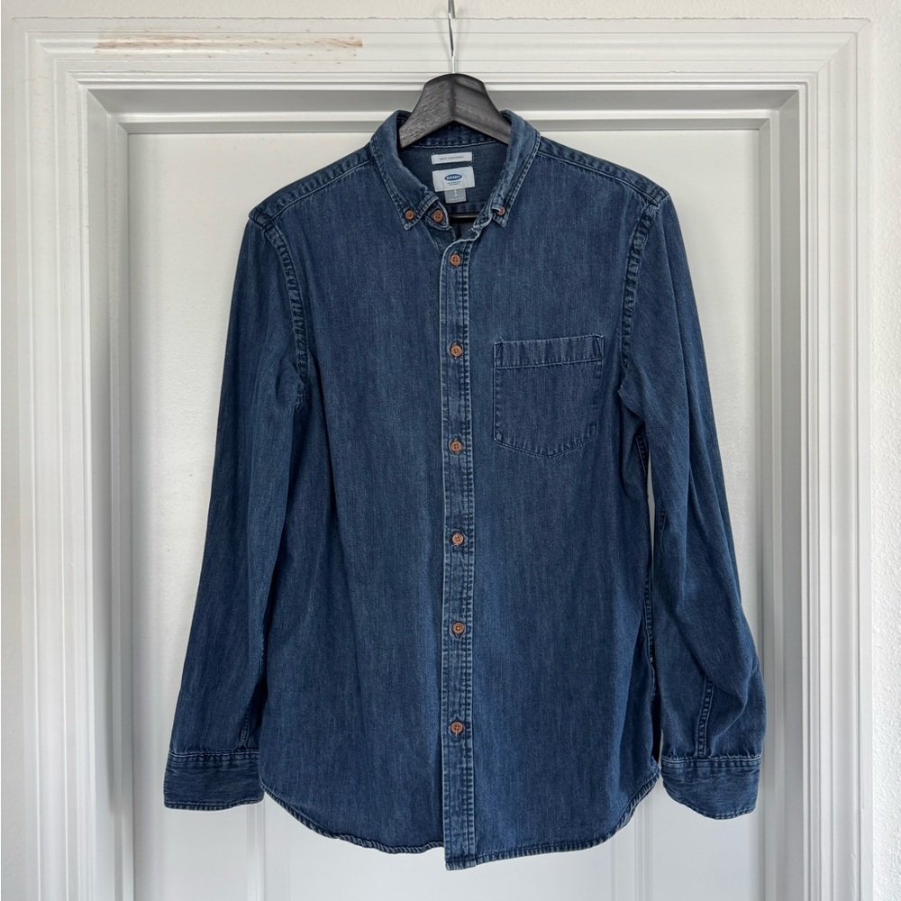 Old Navy Men's Dark Blue Button Down Shirt
